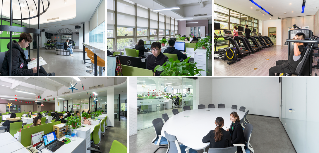 办公环境优雅，相对安静，有一个很好的办公氛围和团队活力。更有供员工休息、健身、交流等其他的环境配置。
